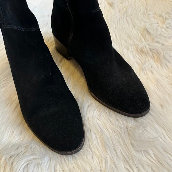 COACH Lucia Split Over The Knee High Boots Suede Tall Block Heeled, Black - Picture 10 of 15